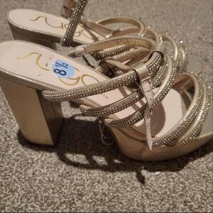 Sugar Women's Glittering Gold Platform Heels